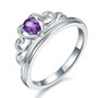 amethyst crown ring in rhodium over sterling silver