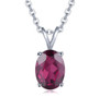 rhodolite garnet 8x6mm oval solitaire pendant necklace in solid 14k white gold