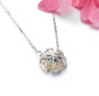 back view of ethiopian opal and chrome diopside flower necklace in rhodium over sterling silver