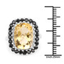 citrine and black spinel cushion halo ring size reference