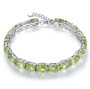 peridot mixed oval and emerald cut tennis bracelet in rhodium over sterling silver