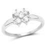 white topaz five stone cluster ring in rhodium over sterling silver