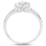 white topaz five stone cluster ring side view