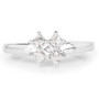 five square cut white topaz cluster ring front view