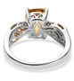 full view of heliodor solitaire ring in 18k yellow gold and rhodium over 925 sterling silver