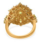 full view of vesuvianite and chrome diopside cluster ring in 18k yellow gold over sterling silver