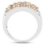citrine baguette and round gemstone band ring side view