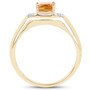 citrine and white topaz gents ring open gallery side view