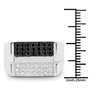 black and white diamond geometric band ring size reference