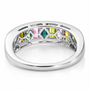 multi-color tourmaline channel set band ring in 10k white gold