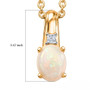 australian white opal and moissanite pendant necklace in 18k vermeil yellow gold over sterling silver scale