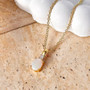 australian white opal and moissanite pendant necklace in 18k vermeil yellow gold over sterling silver live studio