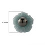 tahitian pearl and guatemalan jadeite carved flower stud earrings with rhodium over sterling silver shown for size comparison