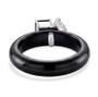 black and white moissanite black jadeite toi et moi ring in rhodium over sterling silver undergallery