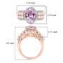 kunzite freshwater pearl and moissanite halo ring in 18k vermeil rose gold over sterling silver scale