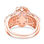 kunzite freshwater pearl and moissanite halo ring in 18k vermeil rose gold over sterling silver undergallery