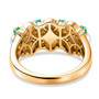 white freshwater pearl and sleeping beauty turquoise cluster ring in 18k vermeil yellow gold over sterling silver undergallery