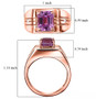 kunzite and lab grown diamond mens ring in 18k vermeil rose gold over sterling silver scale
