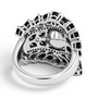 tahitian pearl black spinel and white zircon cluster ring in rhodium over sterling silver undergallery