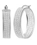 1" rhodium over sterling silver inside and outside sparkle hoops