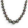 tahitian pearl graduated 7 to 12mm pearl strand necklace with 950 platinum lobster claw clasp close up