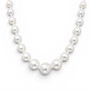 white south sea pearl graduated 7 to 12mm stand necklace with 950 platinum lobster claw clasp close up