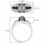 gray moonstone black spinel and zircon gents ring in rhodium over sterling silver shown for size comparison