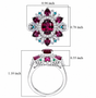 rhodolite garnet paraibia tourmaline and moissanite ring in rhodium over sterling silver scale