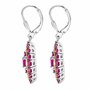 rhodolite garnet and yellow sapphire marquise shaped cluster dangle lever back earrings in rhodium over sterling silver side profile