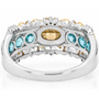 yellow blue and white zircon band ring in two tone 18k vermeil yellow gold and rhodium over sterling silver undergallery