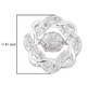 dancing white cubic zirconia halo stud earrings in rhodium over sterling silver shown for size comparison