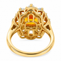 fired opal ethiopian opal and white zircon double halo ring in 18k vermeil yellow gold over sterling silver undergallery