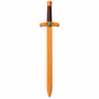 handmade wooden sword with real wrapped leather hilt and green aventurine cabochons full show