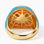 carnelian and white zircon dome ring with blue enamel in 18k vermeil yellow gold over sterling silver undergallery