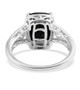 back view of black tourmaline ring in rhodium over sterling silver