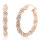 sparkle braided 18k rose gold over sterling silver hoop earrings