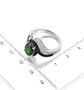 chrome diopside black spinel and white zircon ring in black and white rhodium over sterling silver shown for size comparison