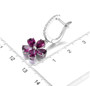 rhodolite garnet and zircon flower cluster drop earrings in rhodium over sterling silver shown for size comparison
