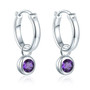 larimar dangle hoop earrings in rhodium over sterling silver