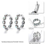 opal and black spinel inside-outside hoop earrings in rhodium over sterling silver shown for size comparison