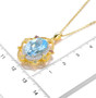 sky blue topaz and multi gemstone pendant necklace in 18k yellow gold over sterling silver shown for size comparison