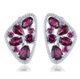 rhodolite garnet and white zircon earrings in rhodium over sterling silver