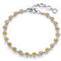 full view of garnet bracelet in rhodium over sterling silver