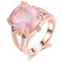rose quartz amethyst and white zircon ring in 18k rose gold over sterling silver