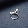 freshwater pearl and garnet rhodium over sterling silver modern ring