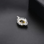 citrine vintage inspired rhodium over sterling silver brooch back