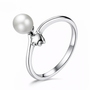 full view of freshwater pearl bypass ring in 18k yellow gold over sterling silver