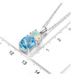 swiss blue topaz opal and white zircon necklace in rhodium over sterling silver shown for size comparison