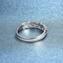 full view of multi gem seven stone band ring in rhodium over sterling silver