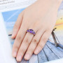 amethyst oval and marquise ring in rhodium over sterling silver worn on a hand